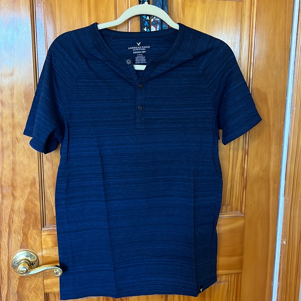 Mens American Eagle Navy Shirt Size Small